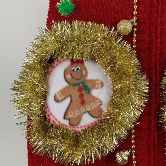 Ugly Christmas Sweater Vest sz 1X Plus Gingerbread Bra Funny Party Winner - Picture 2 of 9